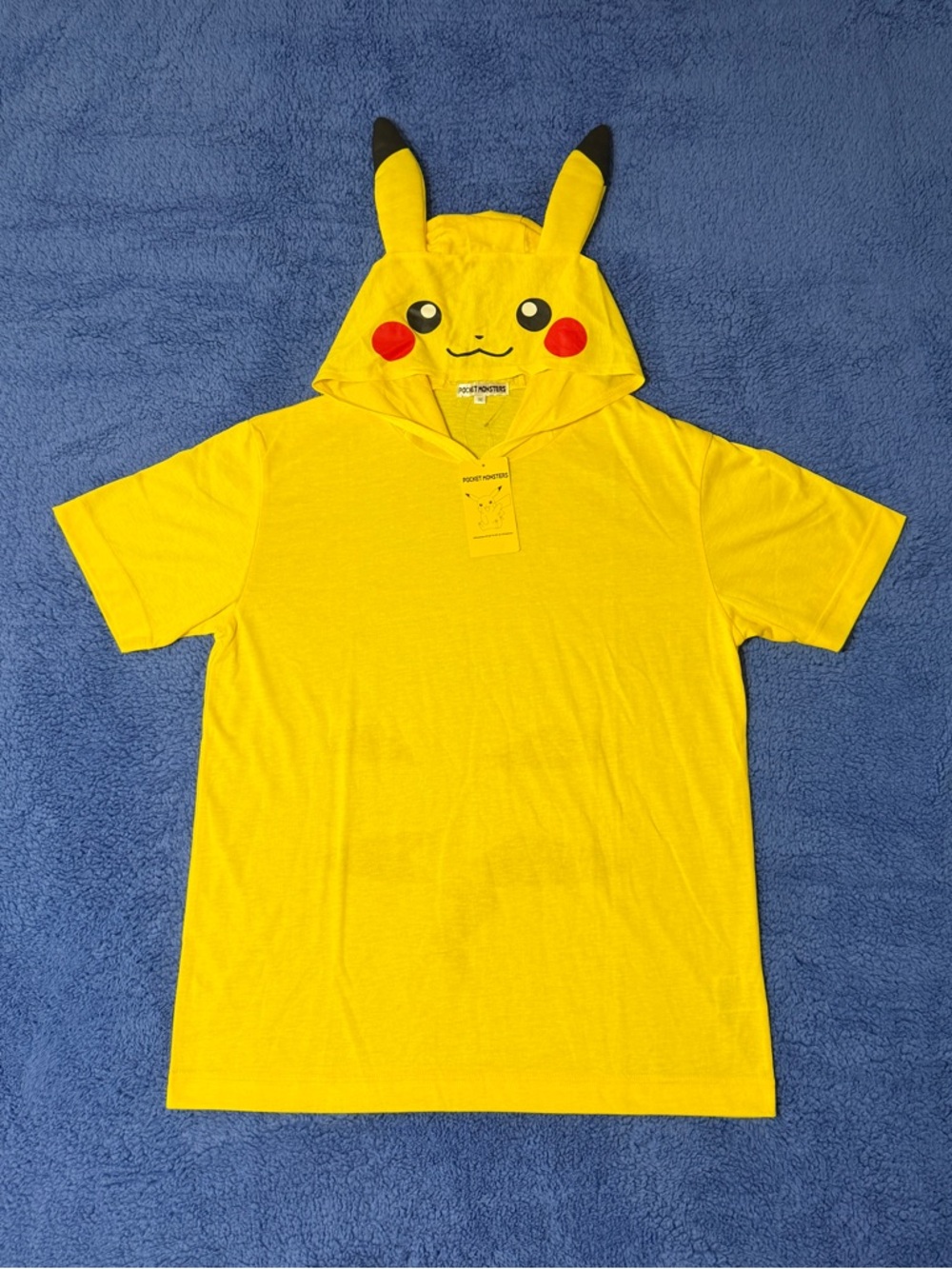Japanese Authentic Pocket Monsters 3D Ear Pikachu Pokémon T Shirt Hoodie NWT